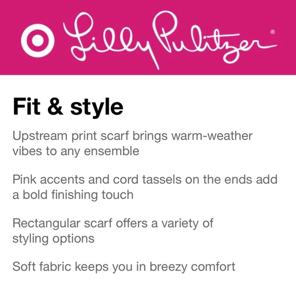 🎯🆕🧣 UPSTREAM Printed Scarf LILLY PULITZER - Picture 3 of 7